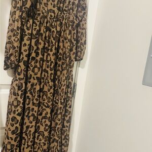 Chic Animal Print Long Dress